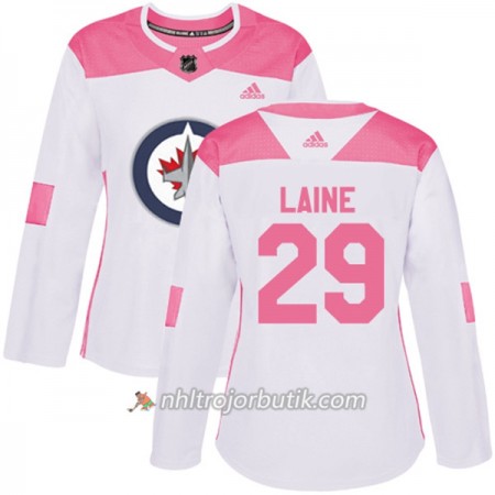 Dame Ishockey Winnipeg Jets Tröja Patrik Laine 29 Adidas 2017-2018 Vit Rosa Fashion Authentic